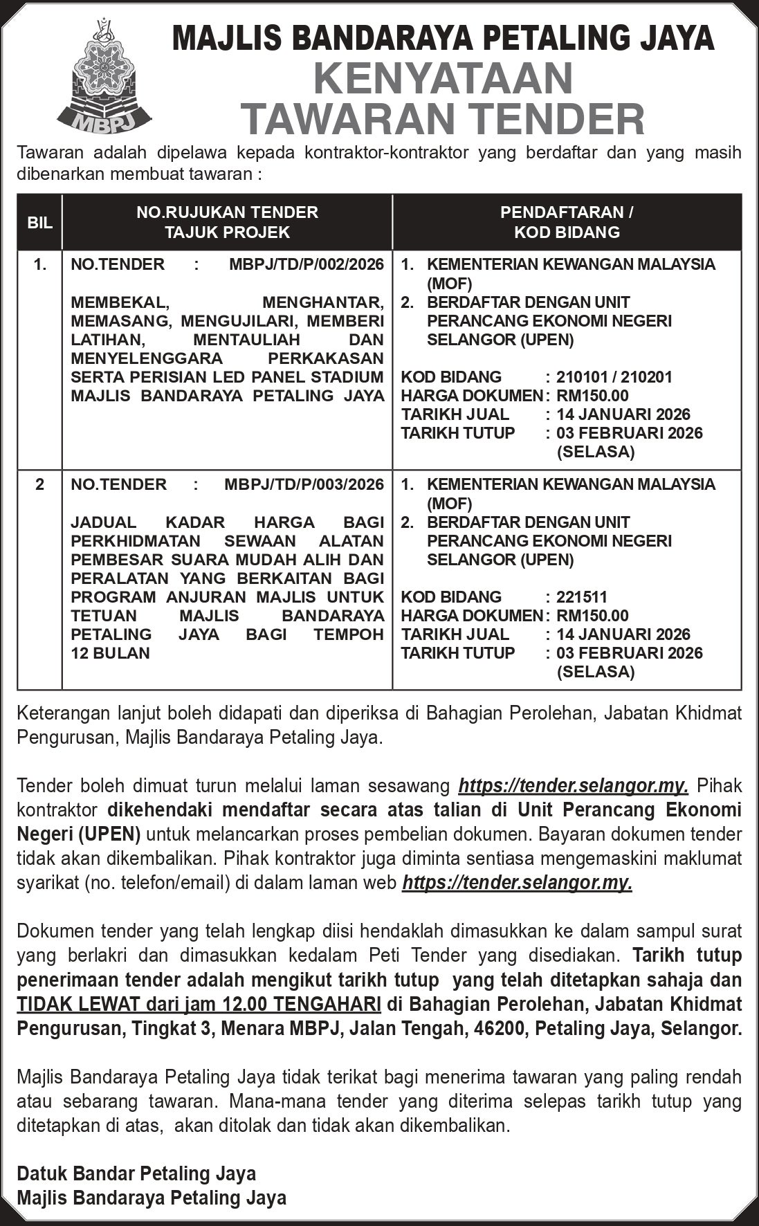 MAJLIS BANDARAYA PETALING JAYA