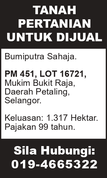 TANAH PERTANIAN UNTUK DIJUAL