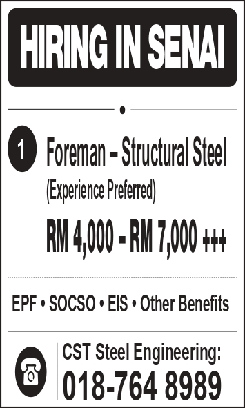 JAWATAN KOSONG DI SENAI