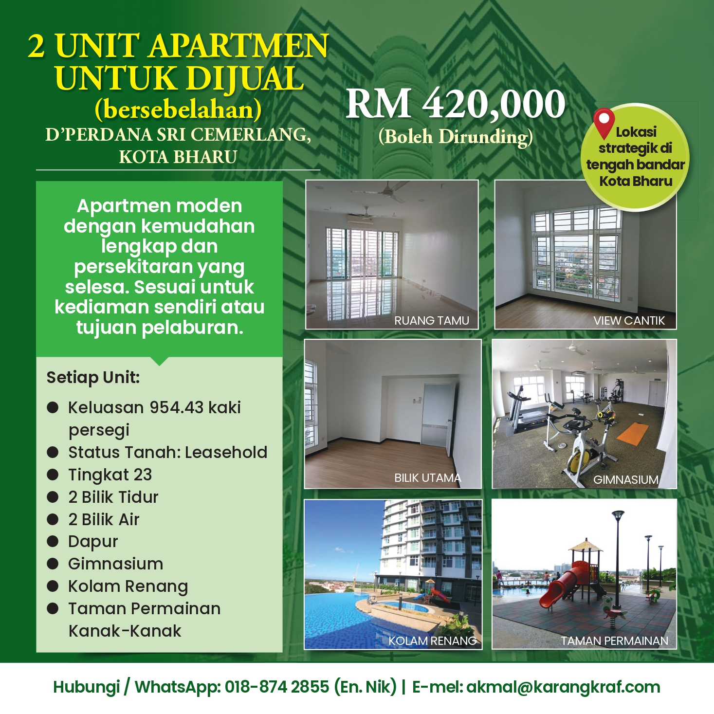 APARTMENT UNTUK DIJUAL – KELANTAN